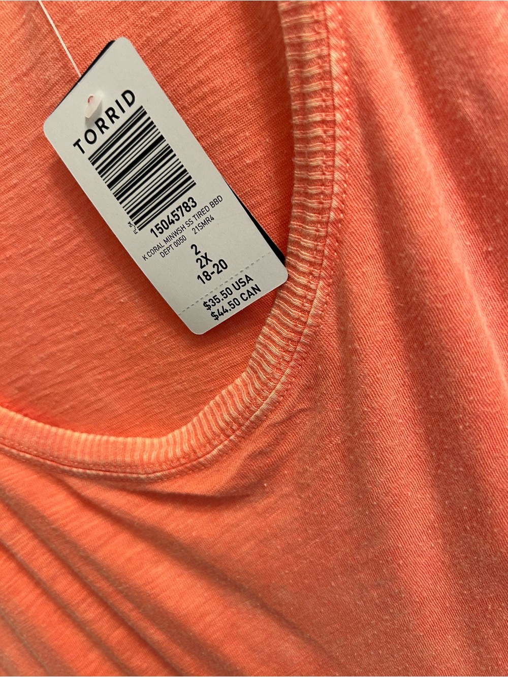 torrid Coral Tiered Scoop Neck Tunic - Picture 3 of 3